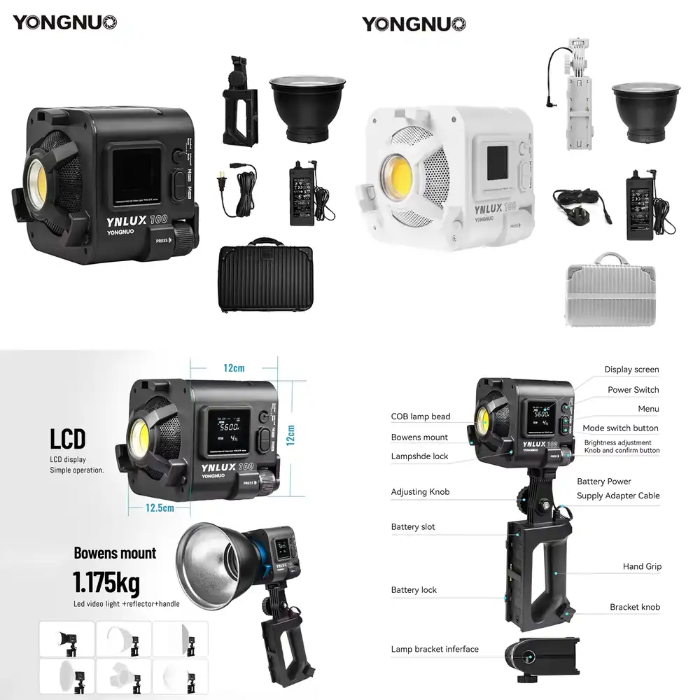 Lighting In Photography - YONGNUO YNLUX100 100W 3200K-5600K Kompaktowa, przenośna