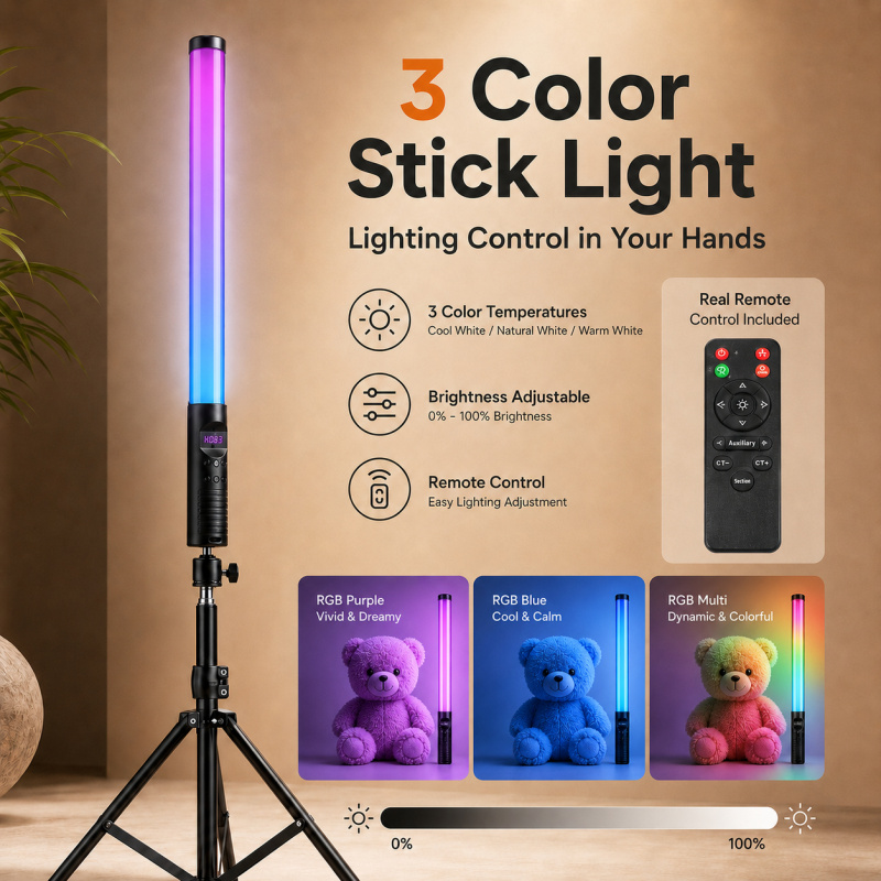 Przenośna lampa wideo RGB, prz – Torjim Rgb Photography Video Lighting recenzja i cena