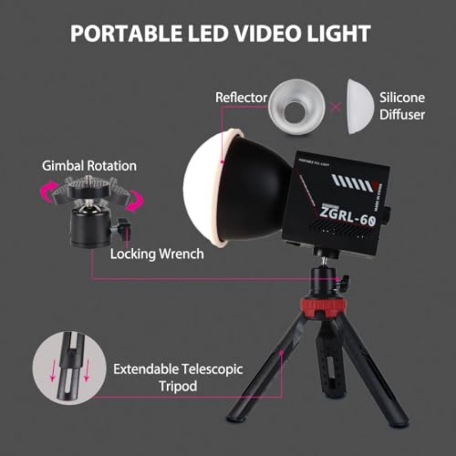 Przenośna lampa wideo LED COB  – Photography Lighting Portable recenzja i cena
